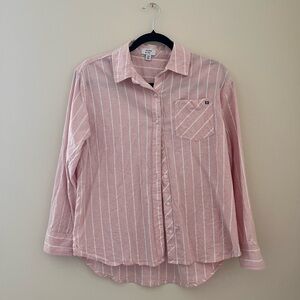 Crown & Ivy Pink Striped Women's Blouse